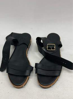 Women's Attilo Giustileo Leather Leombroni Size 39 Black Buckle Sandals