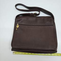 Fossil Brown Leather Messenger Bag alternative image