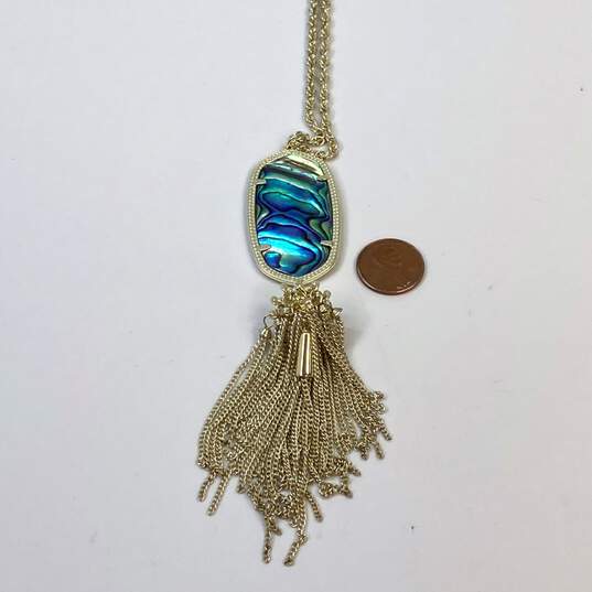 Designer Kendra Scott Gold-Tone Tassel Rayne Pendant Necklace image number 3