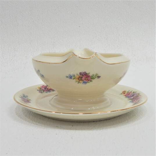 Thomas Ivory Bavaria Floral Gold Trim Gravy Boat w/ Attached Underplate & Sugar Bowl image number 6