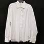 Mens White Point Collar Long Sleeve Casual Button Up Shirt Size X-Large image number 1