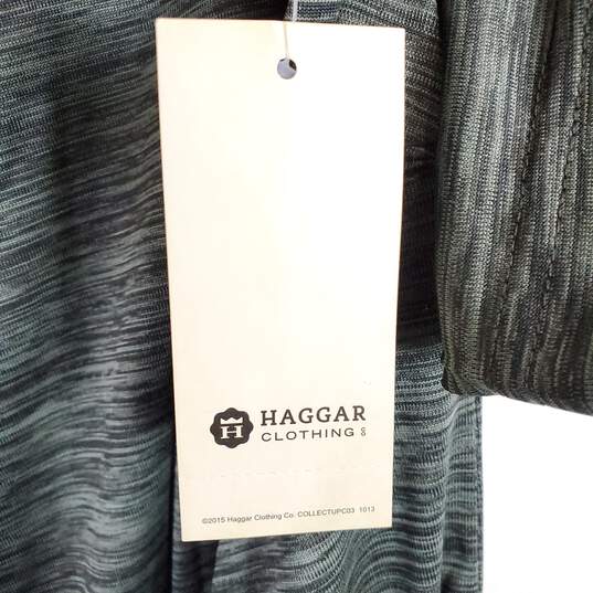 Haggar Men Black Green Silk Polo Shirt XLT NWT image number 5