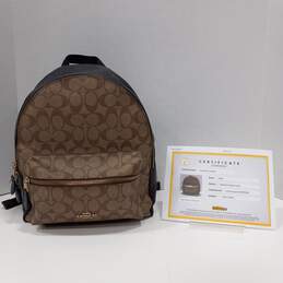 Authenticated Women's Coach Charlie Coated Signature Backpack alternative image