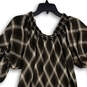 NWT Womens Green Gray Plaid Off Shoulder Puff Sleeve Shift Dress Size XL image number 4