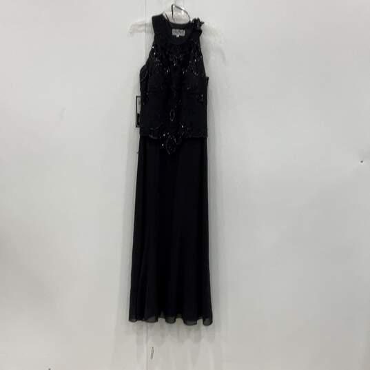NWT Karen Millen Womens Black Round Neck Sleeveless Pullover Maxi Dress Size 14 image number 1