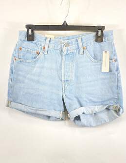 NWT Anthropologie Womens Blue Levi's 501 Mid Rise Denim Jean Shorts Size 26