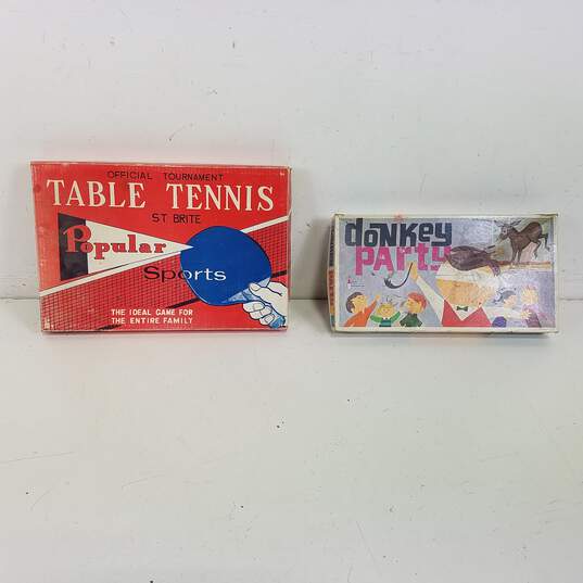 Vintage Board Games  Lot of 2   Donkey Party & Table Tennis image number 1