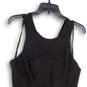 Womens Black Round Neck Pleated Back Zip Sleeveless Sheath Dress Size 8 image number 3
