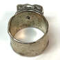 Designer Silpada 925 Sterling Silver Black Hammered Smoky Quartz Ring image number 4