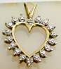 10K Yellow Gold Diamond Accent Open Heart Pendant 1.7g image number 3