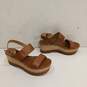 Michael Kors Marlon Brown Leather Platform Sandals Women's Size 8.5M image number 4
