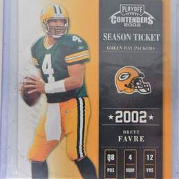 2002 HOF Brett Favre Playoff Contenders Gold Sample Green Bay Packers alternative image