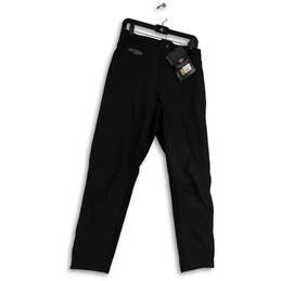 NWT Mens Black Flat Front Straight Leg Pockets Heated Ankle Pants Size S