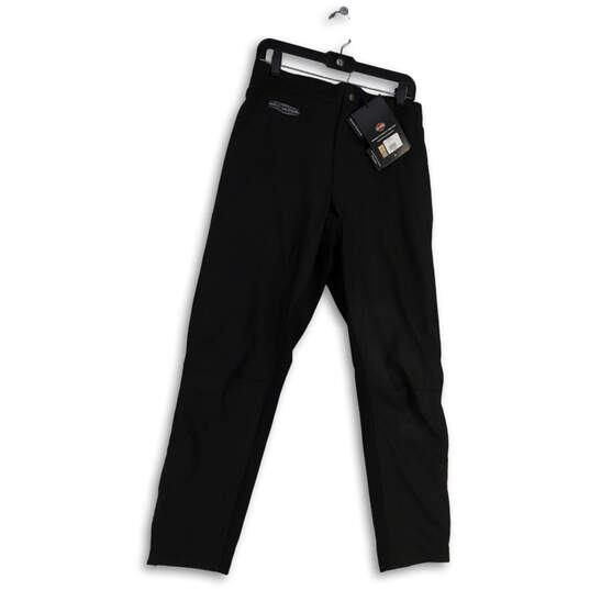 NWT Mens Black Flat Front Straight Leg Pockets Heated Ankle Pants Size S image number 1