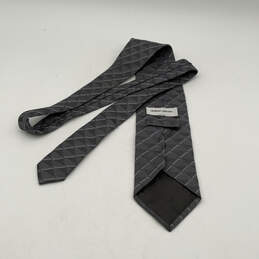 Mens Gray Argyle Diamond Silk Four-In-Hand Adjustable Designer Neck Tie alternative image