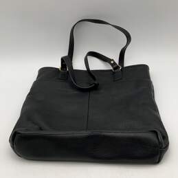 Tommy Hilfiger Womens Black Leather Inner Pockets Magnetic Tote Handbag Purse alternative image