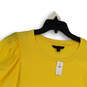 NWT Womens Yellow 3/4 Sleeve Round Neck Pullover Blouse Top Size Medium image number 3