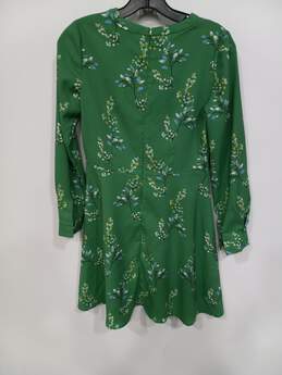 Loft Green Floral Pattern Long Sleeve A-Line Style Dress Petites Size 0 - NWT alternative image
