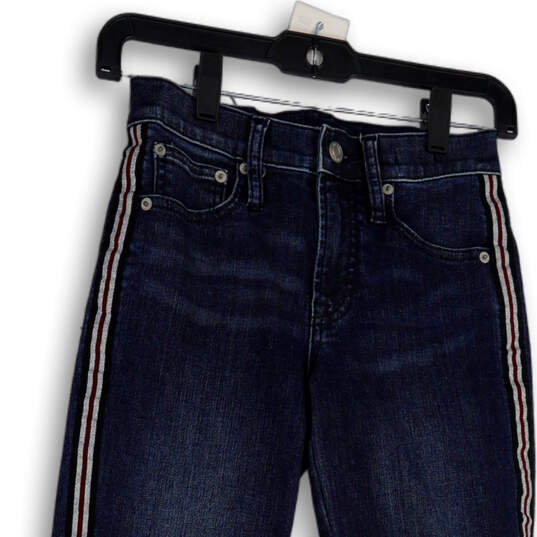 Womens Blue Medium Wash Regular Fit Pockets Denim Straight Jeans Size 23P image number 3