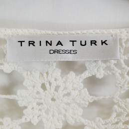 Trina Women White Floral Knit Dress Sz M alternative image