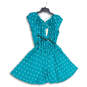 NWT Womens Green Polka Dot Pleated Waist Belted Fit & Flare Dress Size M image number 2