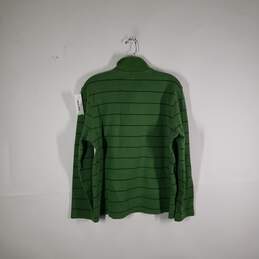 Mens Striped Long Sleeve Mock Neck 1/4 Zip Pullover Sweater Size Large alternative image