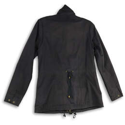 Womens Black Long Sleeve Pockets Full Zip Military Jacket Size Medium alternative image