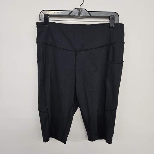 Baleaf Black Pocketed High Waist Shorts image number 1