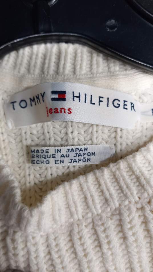 Tommy Hilfiger Jeans Women's Cream Colored Knit Sweater Size M image number 3