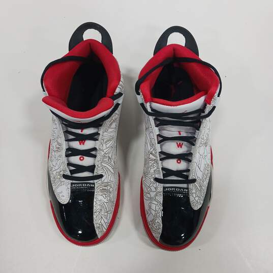 Men's White, Black & Red Air Jordan's Size 7 image number 3