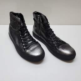 John Varvatos 315 Men's Grey High Top Leather Shoes Zip Sz 11