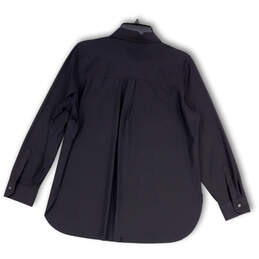 NWT Womens Black Long Sleeve Front Pocket Collared Button-Up Shirt Size 2 alternative image