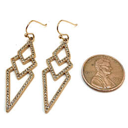 Designer Stella & Dot Gold-Tone Rhinestone Fish Hook Dangle Earrings alternative image