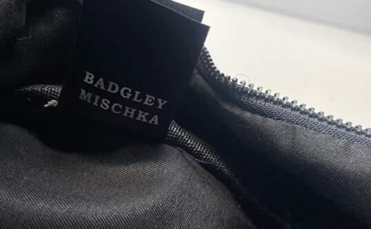 Badgley Mischka Studded Tweed Mini Backpack Black image number 7