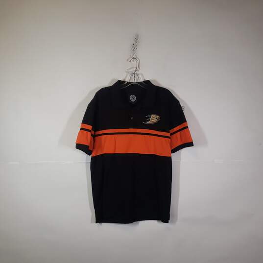 Mens Short Sleeve Collared Anaheim Ducks NHL Polo Shirt Size Large image number 1