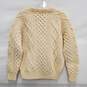 Donegal Woollen WM's Pure Wool Knit Ivory Crewneck Sweater Size 38 image number 2