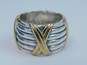 Peter Thomas Roth Sterling Silver & Gold Plate X Stacked Ring 12.5g image number 1