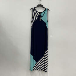 NWT Womens Blue Scoop Neck Sleeveless Trendy Pullover Maxi Dress Size 3X