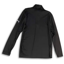 NWT Mens Black Long Sleeve 1/4 Zip Mock Neck Pullover T-Shirt Size Large alternative image