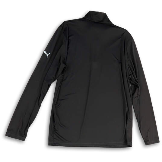 NWT Mens Black Long Sleeve 1/4 Zip Mock Neck Pullover T-Shirt Size Large image number 2