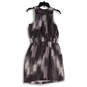 Womens Gray Tie Dye Sleeveless V-Neck Wrap Midi Fit And Flare Dress Size 2 image number 2