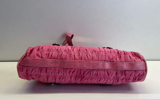 GUESS Pink Nylon Leather Pleated Satchel Bag image number 3