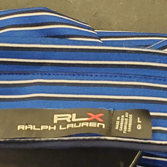 RLX (Ralph Lauren) Men Navy Stripe Polo L image number 3