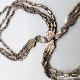 925 Silver Tube Beaded Lot of 2 Chain Bracelets alternative image