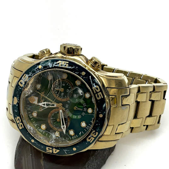 Designer Invicta Pro Diver Gold-Tone Chronograph Analog Wristwatch w/ Box image number 1
