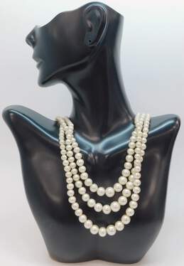 Vintage Monet, Sarah Coventry & Marvella Silver Tone Faux Pearl Jewelry 86.2g alternative image