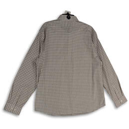 NWT Mens Tan White Plaid Spread Collar Long Sleeve Button-Up Shirt Size XL alternative image