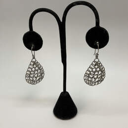 Designer Silpada 925 Sterling Silver Teardrop Mesh Wire Drop Earrings