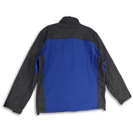 NWT Mens Blue Gray Mock Neck Long Sleeve Full-Zip Jacket Size XXL image number 2