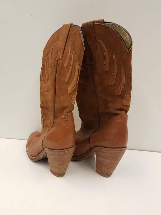 Frye Women Boots Leather Brown Size 7.5B image number 4